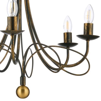 ONLI - Kædeophængt lysekrone MILVIA 5xE14/6W/230V i bronze