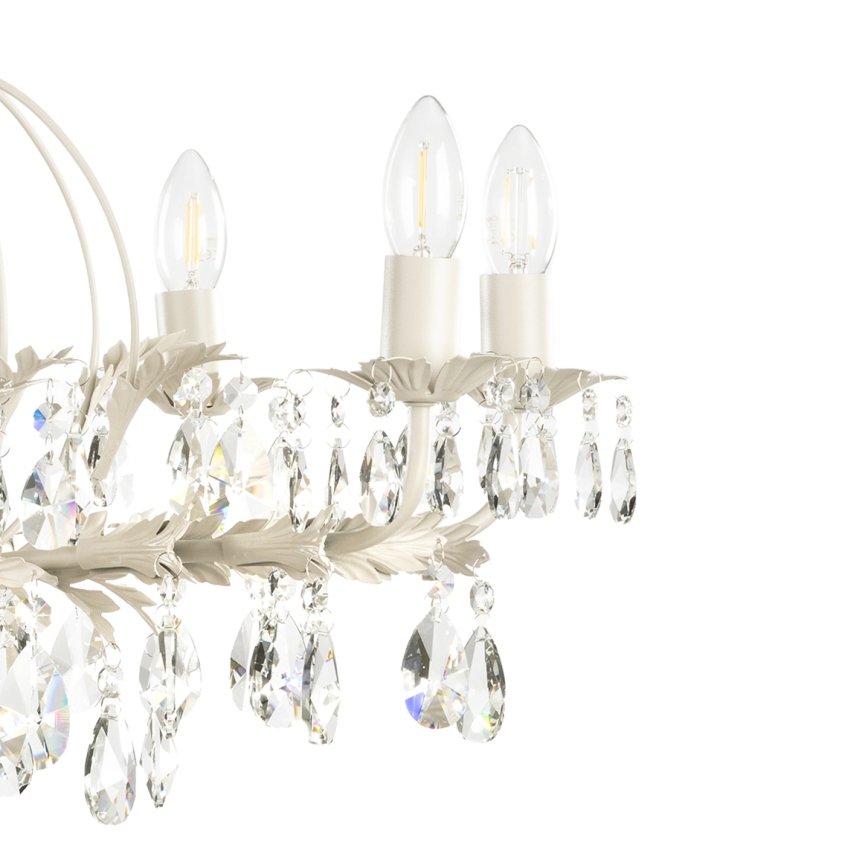 ONLI - Kædeophængt lysekrone TERESA 8xE14/6W/230V creme/patina