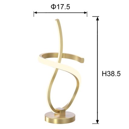 ONLI - LED bordlampe KIRA LED/12W/230V 4000K 38,5 cm guldfarvet