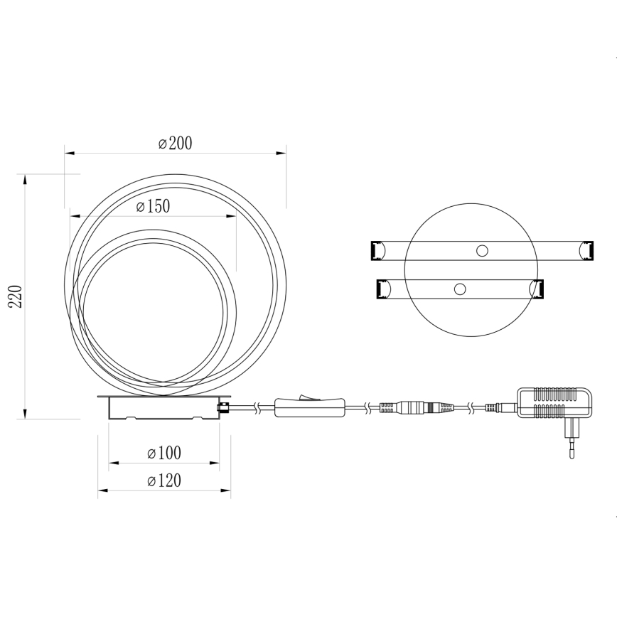 ONLI - LED bordlampe NOELIA LED/10W/230V 22 cm sort