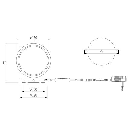 ONLI - LED bordlampe NOELIA LED/4W/230V 17 cm sort