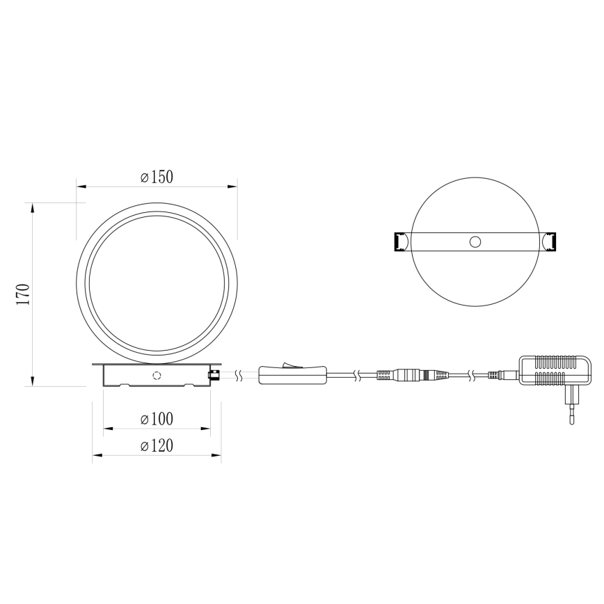 ONLI - LED bordlampe NOELIA LED/4W/230V 17 cm sort