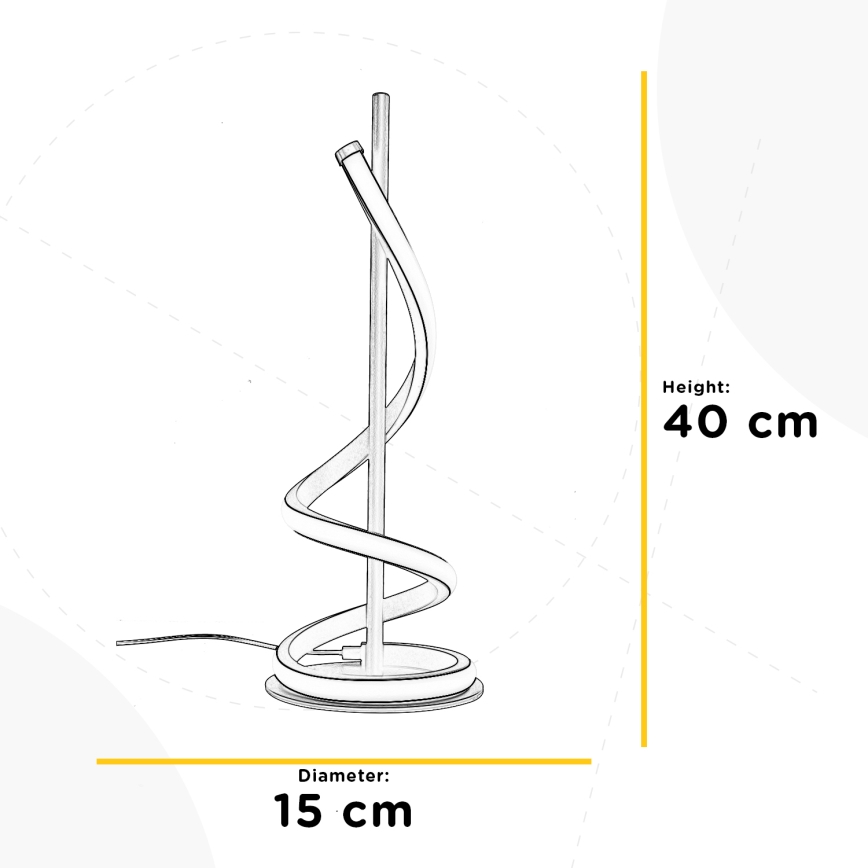 ONLI - LED bordlampe TWIST LED/12W/230V 4000K 40 cm sort