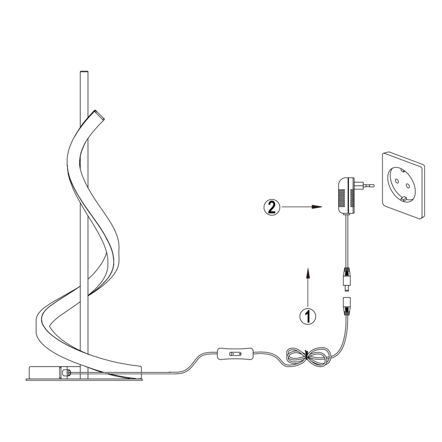 ONLI - LED bordlampe TWIST LED/12W/230V 4000K 40 cm sort