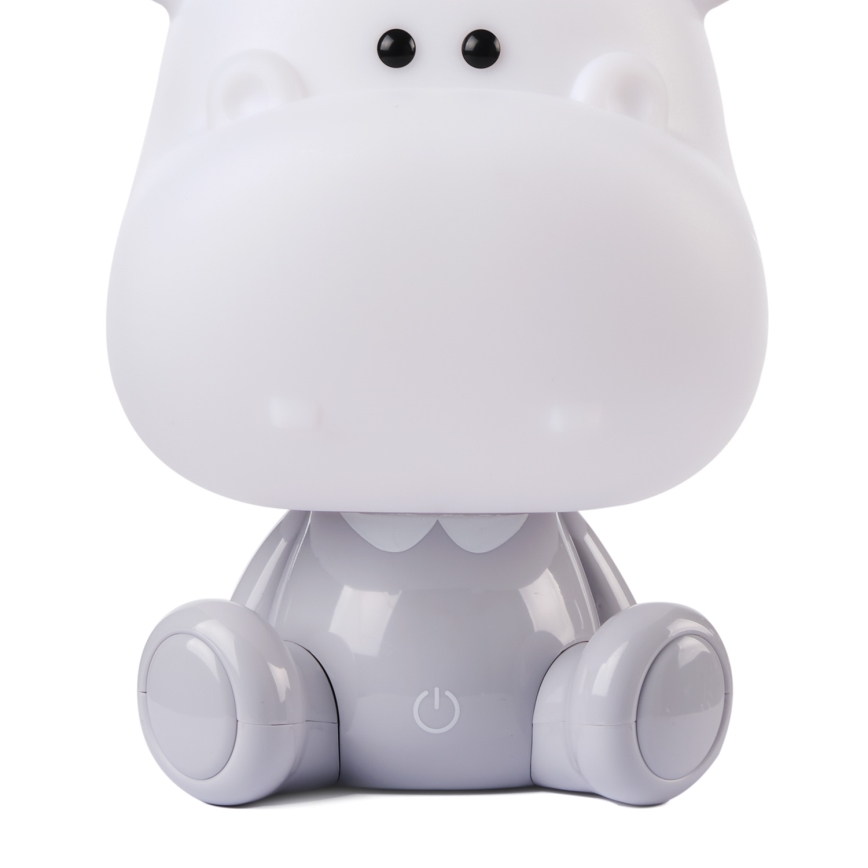 ONLI - LED dæmpbar børneværelseslampe PUPPIES LED/3 W/230 V 25 cm flodhest/grå
