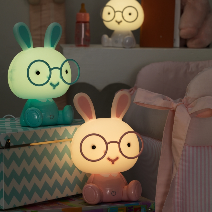 ONLI - LED dæmpbar natlampe til børn PUPPIES LED/3W/230V 22 cm kanin/blå