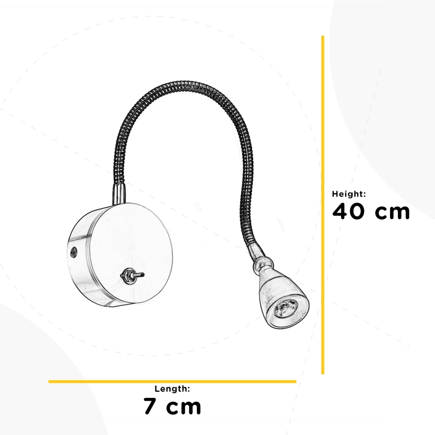 ONLI - LED Fleksibel lille lampe LEXI LED/1W/230V 4000K hvid