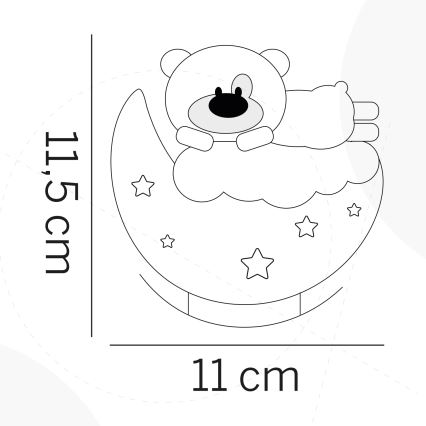 ONLI - LED Genopladelig natlampe til børn NUVOLINA LED/2,5W/5V 300 mAh bjørn/lyserød