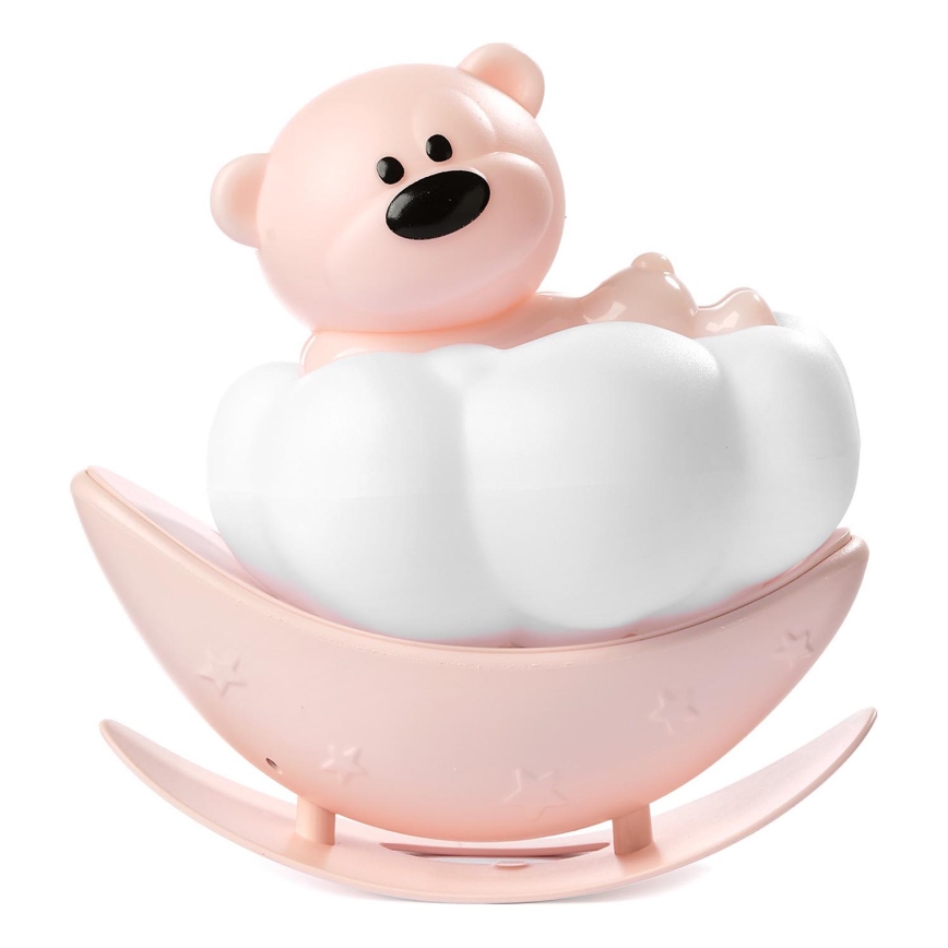 ONLI - LED Genopladelig natlampe til børn NUVOLINA LED/2,5W/5V 300 mAh bjørn/lyserød