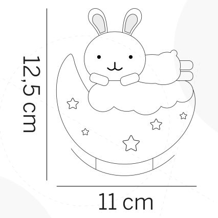 ONLI - LED genopladelig børnenatlampe NUVOLINA LED/2,5W/5V 300 mAh kanin/lyserød
