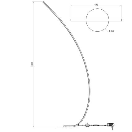 ONLI - LED Gulvlampe NOELIA LED/23W/230V guldfarvet