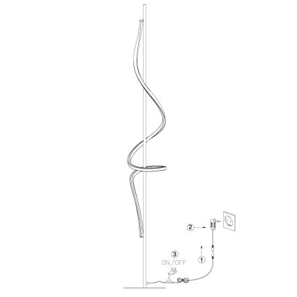 ONLI - LED gulvlampe TWIST LED/24W/230V 4000K sort