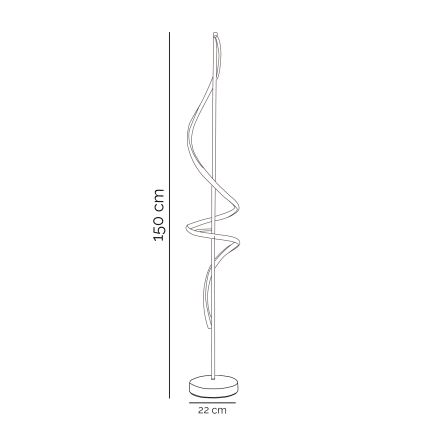 ONLI - LED gulvlampe TWIST LED/24W/230V 4000K sort