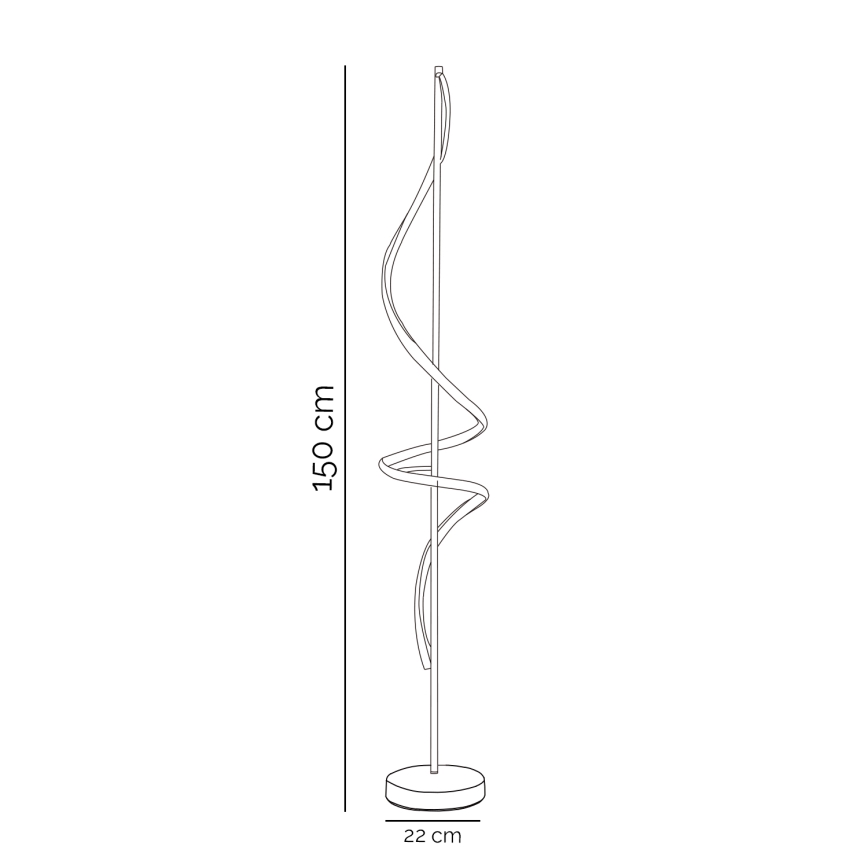 ONLI - LED gulvlampe TWIST LED/24W/230V 4000K sort