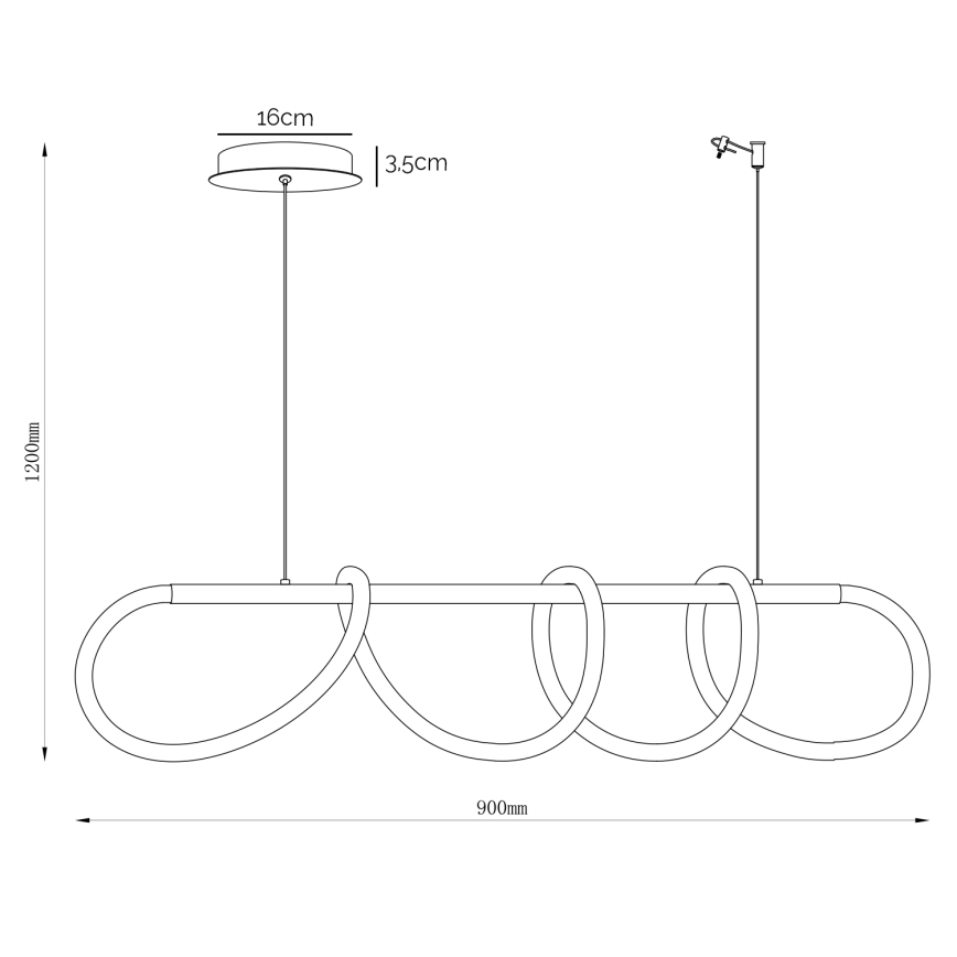 ONLI - LED pendel AMANDA LED/40W/230V 4500K mat krom