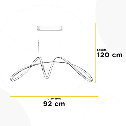 ONLI - LED pendel INFINITY LED/50W/230V 4500K mat krom