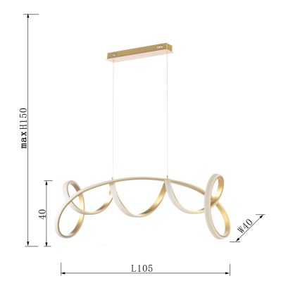 ONLI - LED pendel KIRA LED/60W/230V 4000K guldfarvet
