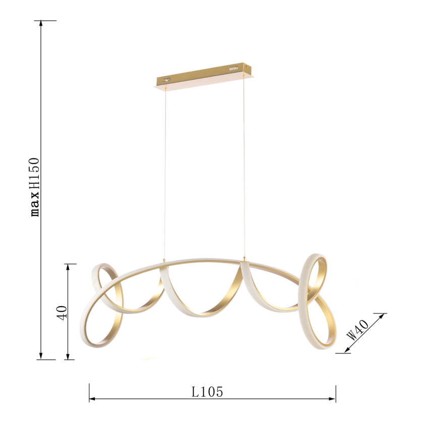 ONLI - LED pendel KIRA LED/60W/230V 4000K guldfarvet
