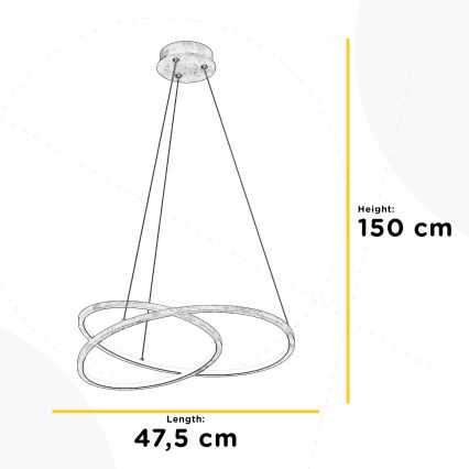 ONLI - LED pendel LIBERTY LED/30W/230V 4000K guldfarvet