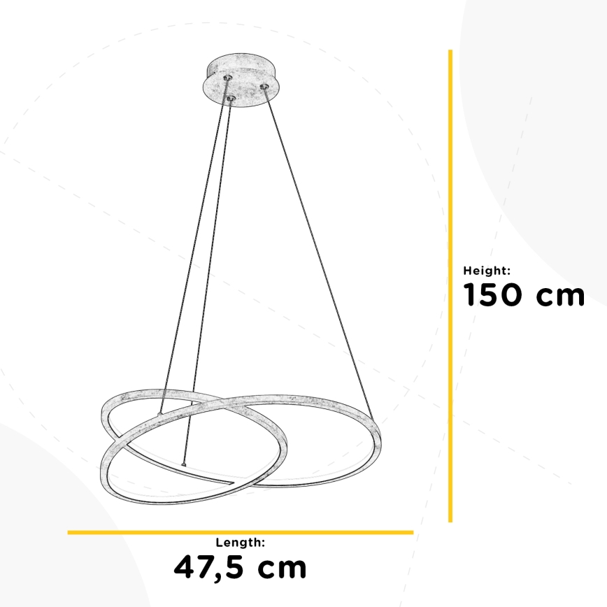 ONLI - LED pendel LIBERTY LED/30W/230V 4000K guldfarvet
