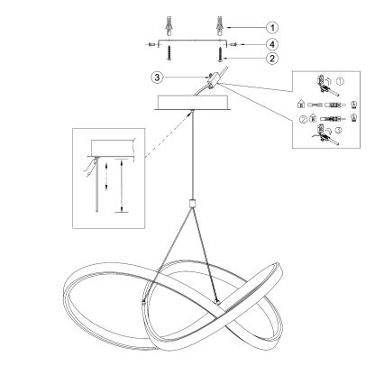 ONLI - LED pendel LOOP LED/40W/230V 4000K skinnende krom