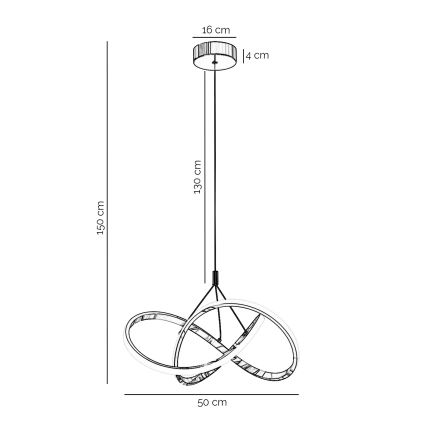 ONLI - LED pendel LOOP LED/40W/230V 4000K skinnende krom