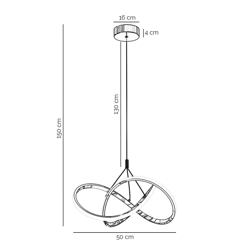 ONLI - LED pendel LOOP LED/40W/230V 4000K skinnende krom