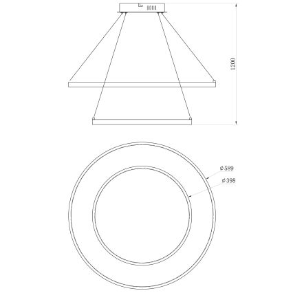 ONLI - LED-pendel med kabel NOELIA LED/30W/230V sort