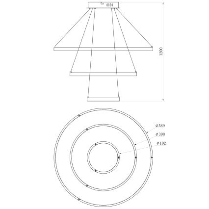 ONLI - LED-pendel på wire NOELIA LED/40W/230V guld