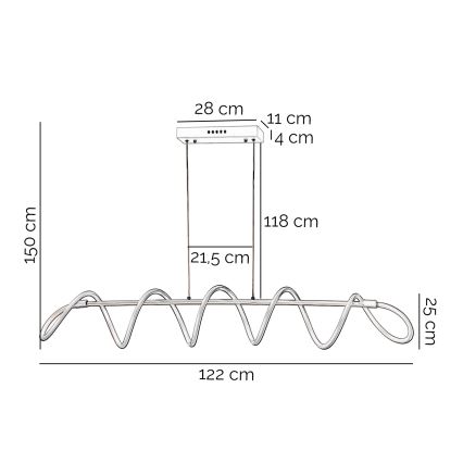 ONLI - LED pendel SPIRALE LED/72W/230V 3000K hvid
