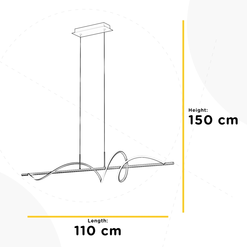ONLI - LED pendel TWIST LED/30W/230V 4000K sort