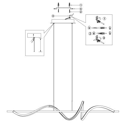 ONLI - LED pendel TWIST LED/30W/230V 4000K sort