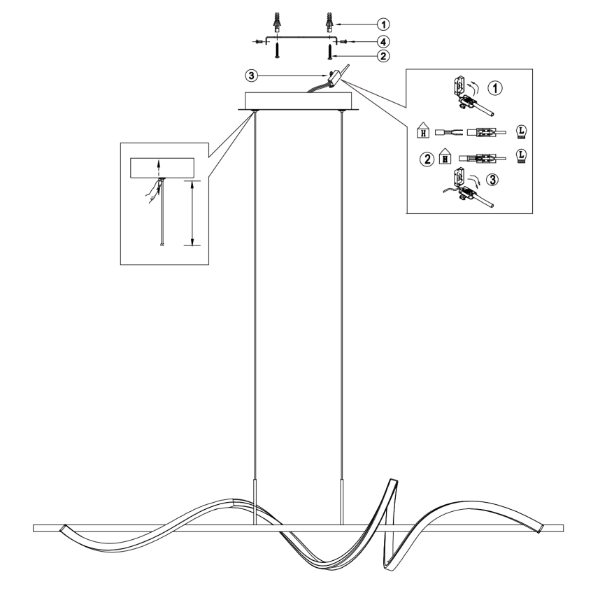ONLI - LED pendel TWIST LED/30W/230V 4000K sort