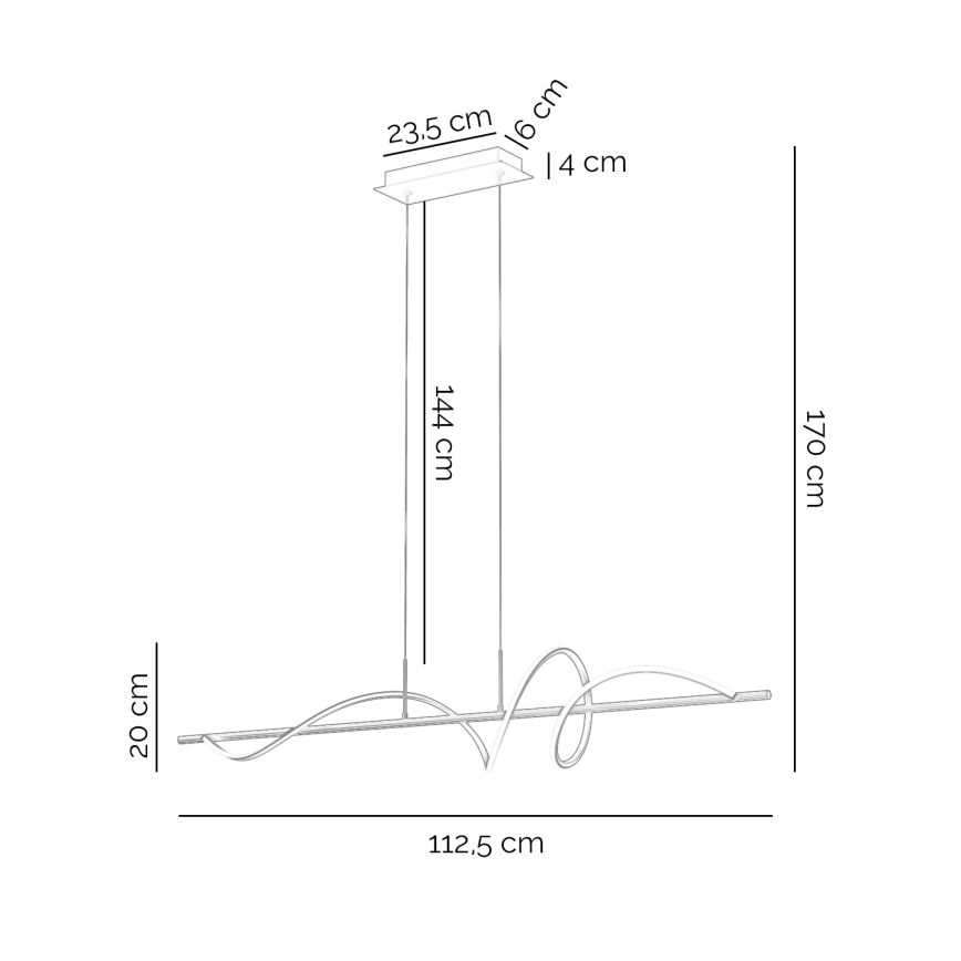 ONLI - LED pendel TWIST LED/30W/230V 4000K sort