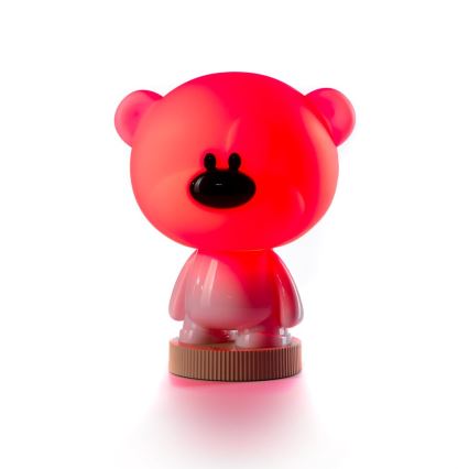 ONLI - LED RGB Børne natlampe PUPPIES LED/3W/USB bamse 30 cm