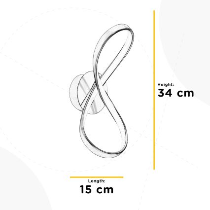 ONLI - LED væglampe INFINITY LED/15W/230V 4500K mat krom
