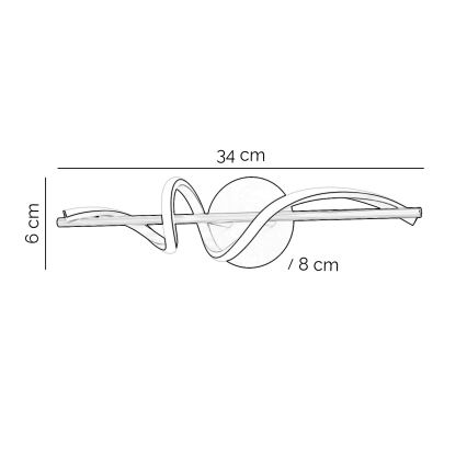 ONLI - LED væglampe TWIST LED/25W/230V 4000K sort