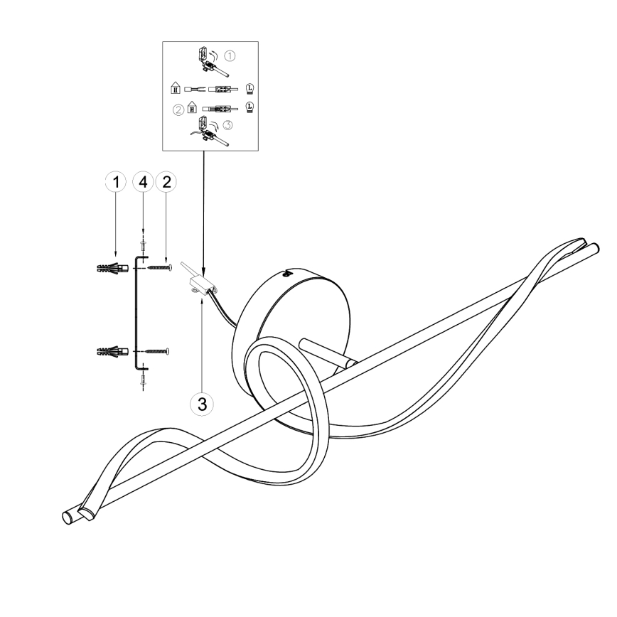 ONLI - LED væglampe TWIST LED/25W/230V 4000K sort