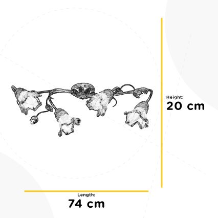 ONLI - Loftlampe ARIANNA 4xE14/6W/230V i bronze