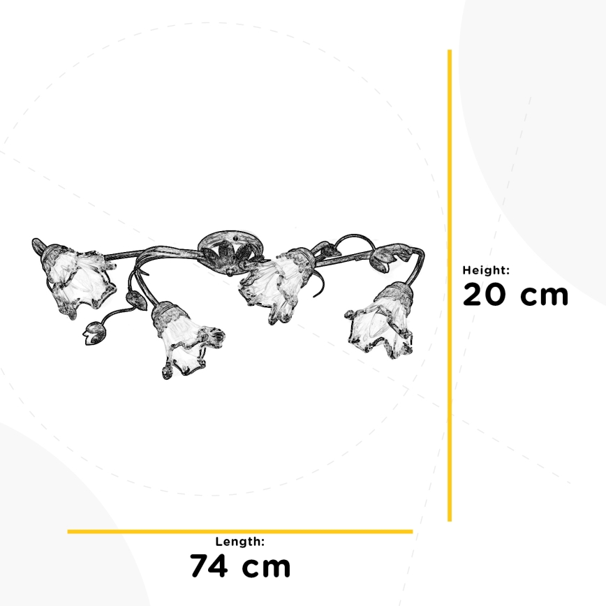 ONLI - Loftlampe ARIANNA 4xE14/6W/230V i bronze