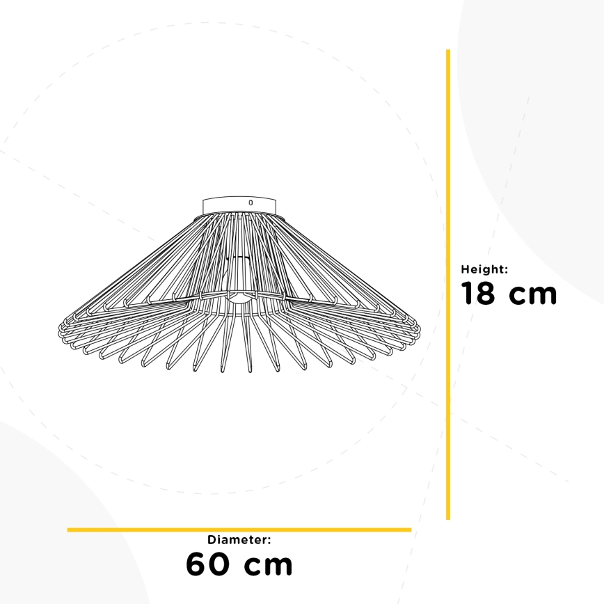 ONLI - Loftlampe DUCCIO 1xE27/22W/230V diameter 60 cm sort