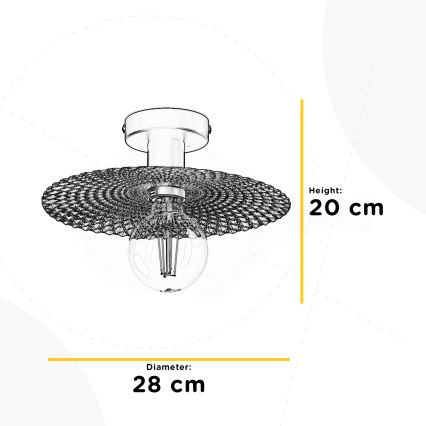 ONLI - Loftlampe GOLDEN 1xE27/22W/230V diameter 28 cm guldfarvet/sort