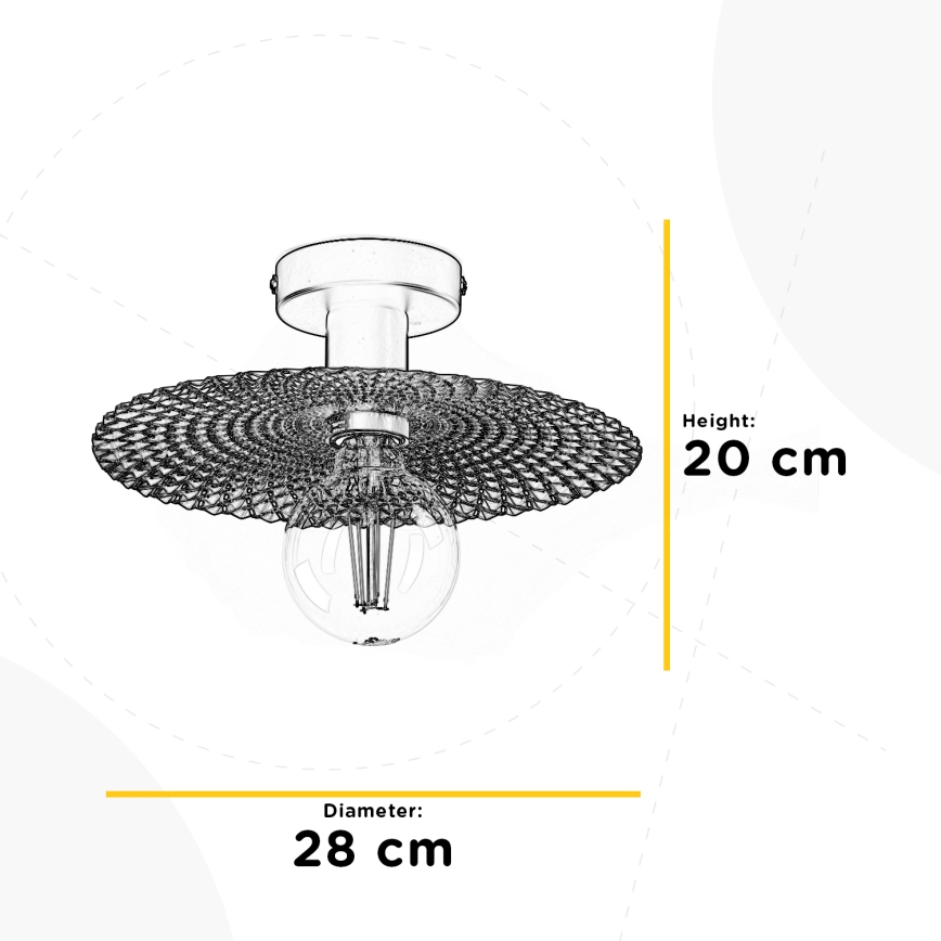 ONLI - Loftlampe GOLDEN 1xE27/22W/230V diameter 28 cm guldfarvet/sort
