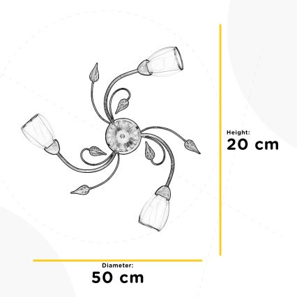 ONLI - Loftlampe LILIANA 3xE14/6W/230V