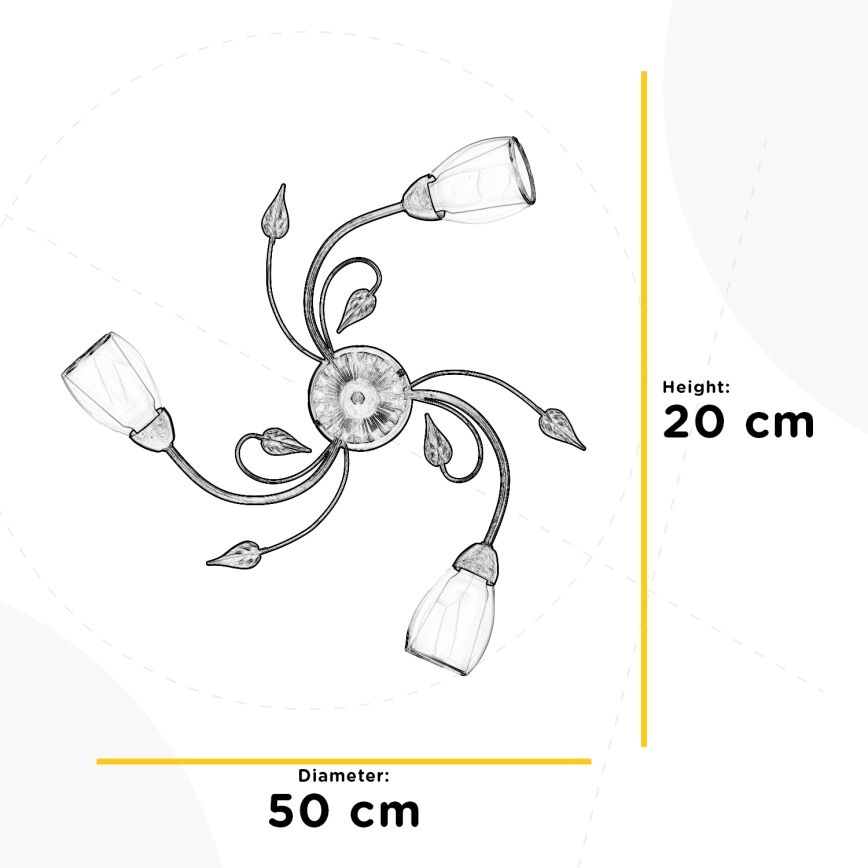 ONLI - Loftlampe LILIANA 3xE14/6W/230V