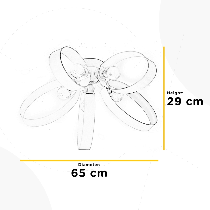 ONLI - Loftlampe SERENA 5xE14/6W/230V sort