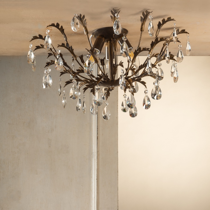 ONLI - Loftlampe TERESA 3xE14/6W/230V bronzefarvet