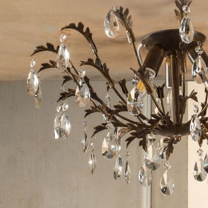 ONLI - Loftlampe TERESA 3xE14/6W/230V bronzefarvet