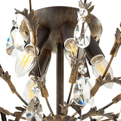 ONLI - Loftlampe TERESA 5xE14/6W/230V bronzefarvet