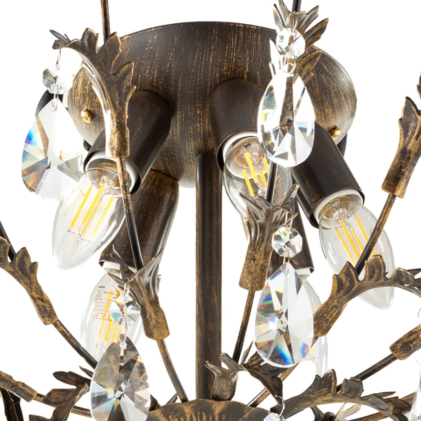 ONLI - Loftlampe TERESA 5xE14/6W/230V bronzefarvet